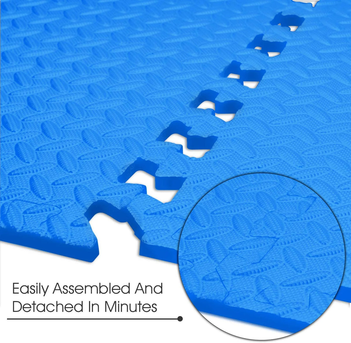 6 pcs Interlocking Exercise Foam Mats 3/8 inch Black V30798