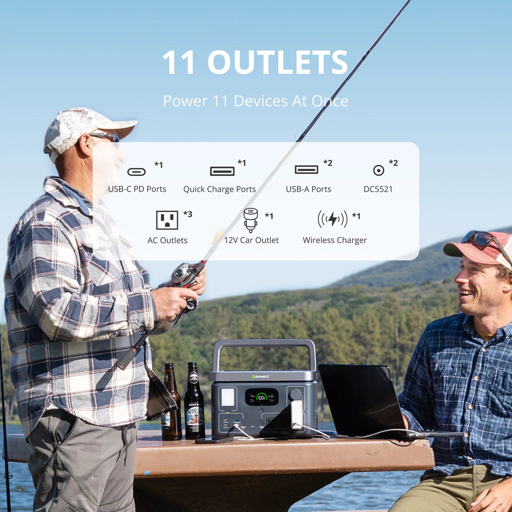Portable Power Station 538Wh LiFePO4 600W AC Output Y97335