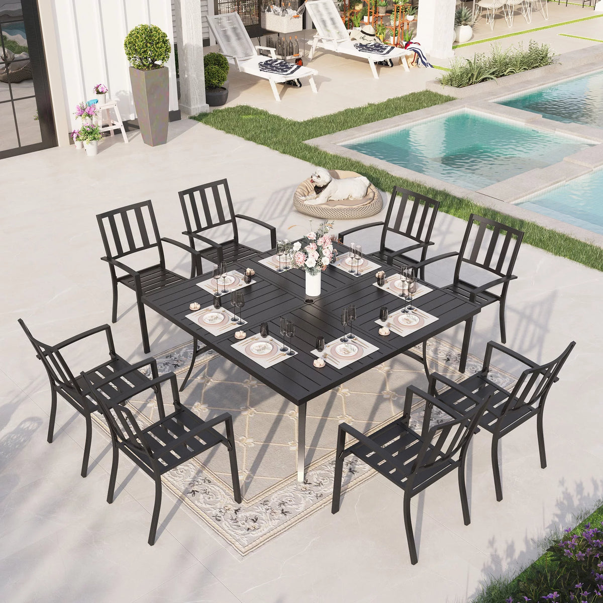 7 Piece Outdoor Patio Dining Set Metal Table and Chairs G250743