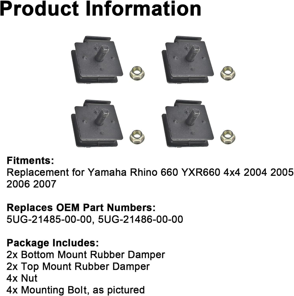 Engine Mount Rubber Damper Kit Pack of 4 Pack of 2 C6747