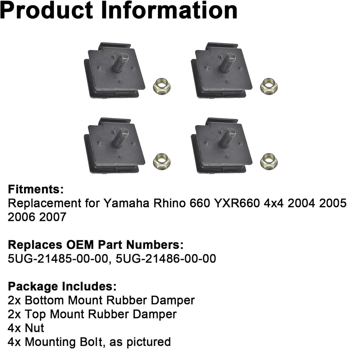 Engine Mount Rubber Damper Kit Pack of 4 Pack of 2 C6747