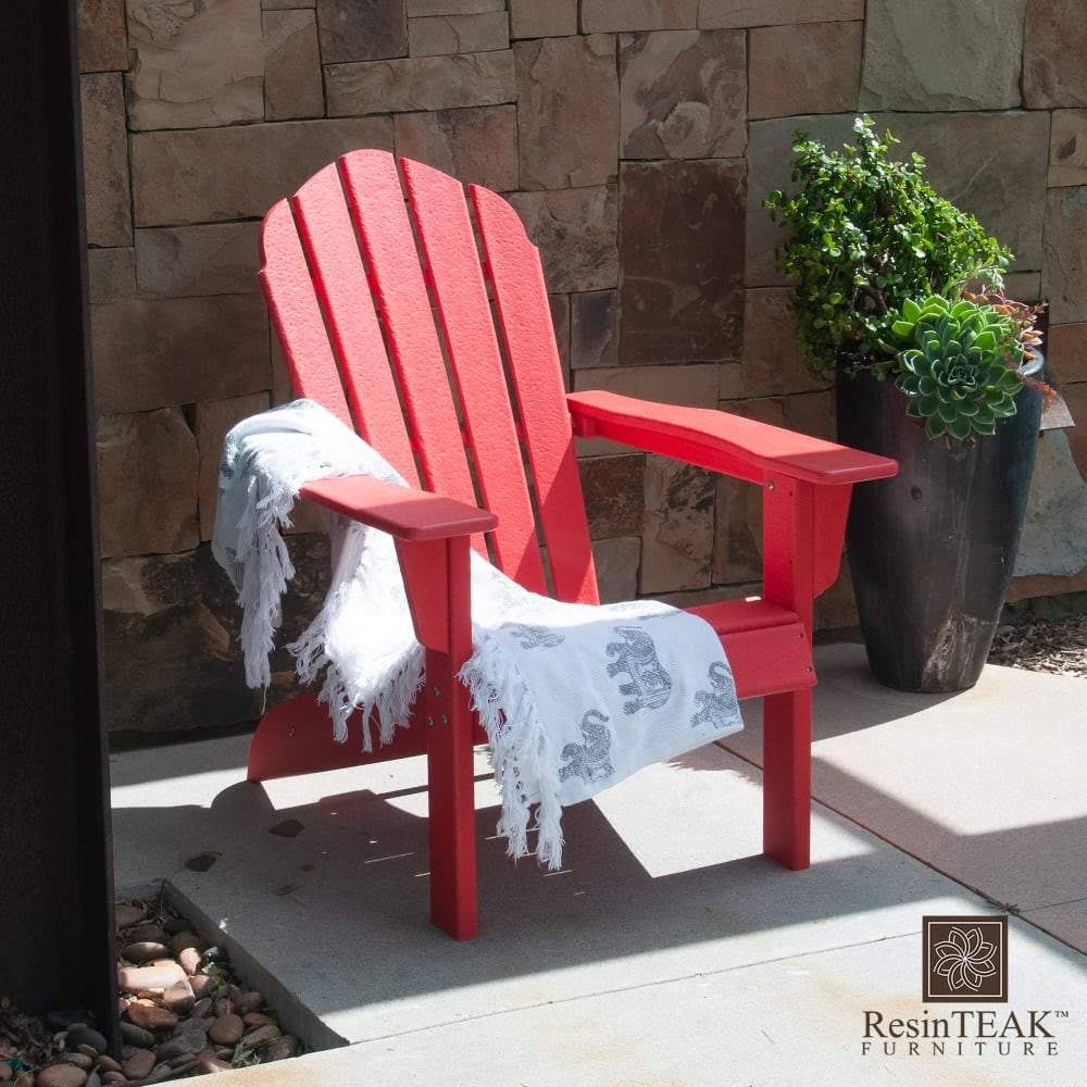 Resin Teak Red Plastic HDPE Poly Lumber Adirondack Chair Z654077