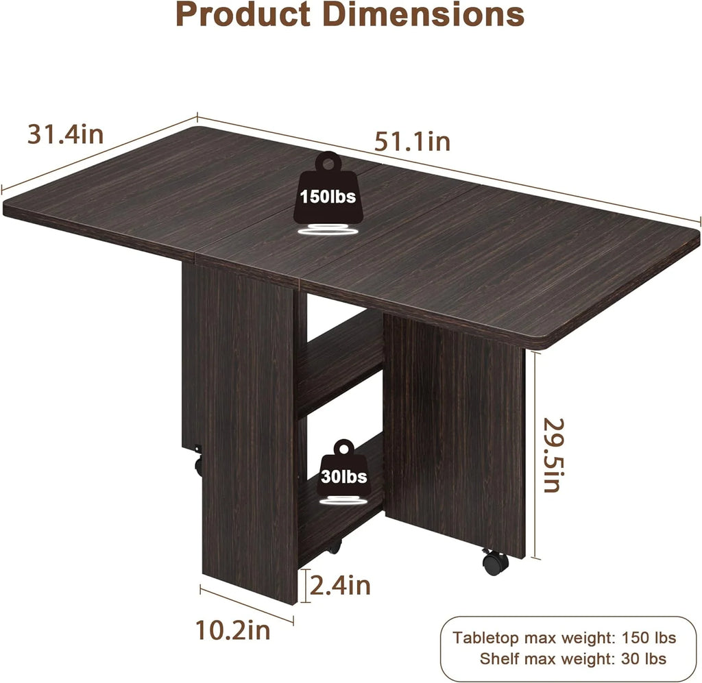 Space Saving Folding Dining Table with 2 Tier J9937