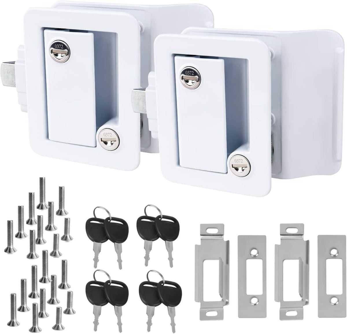 RV Door Lock with Paddle Deadbolt, 2 PCS Trailer Door Latch Replacement Kit X560866