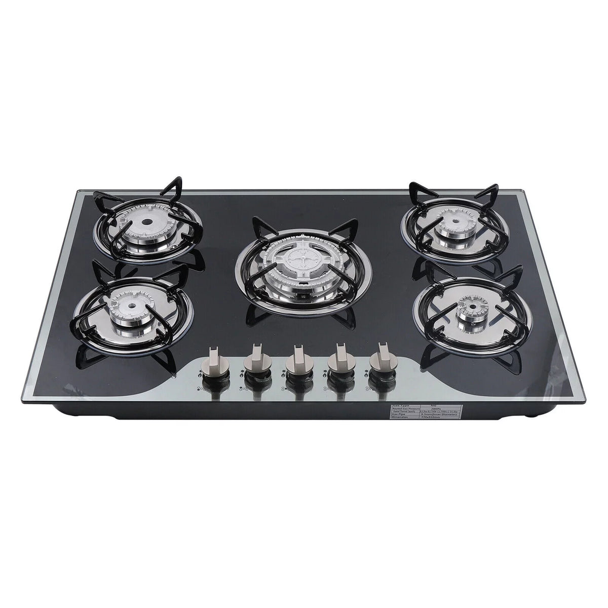 30" Gas Cooktop 5 Burners Tempered Glass Top Black J1061