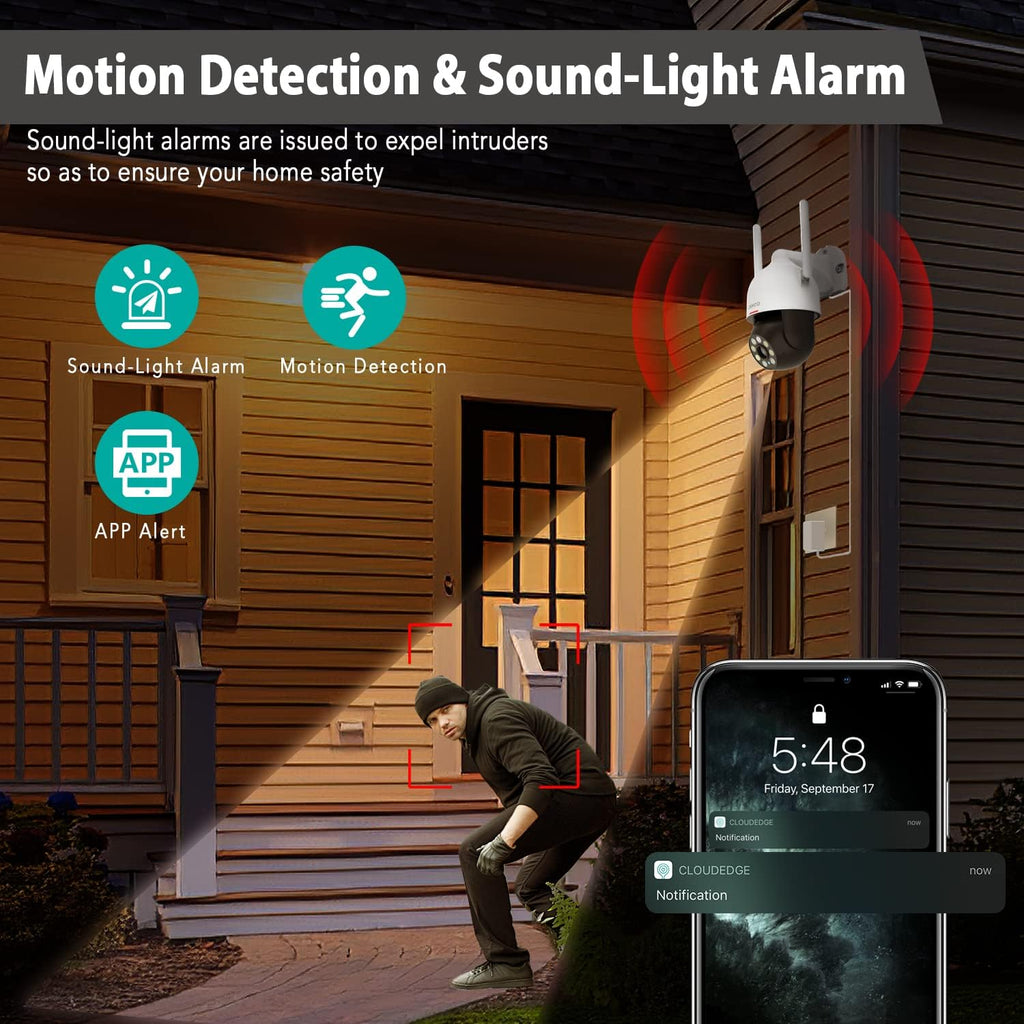 1080P Dome Security Camera with Motion Detection and Siren U908
