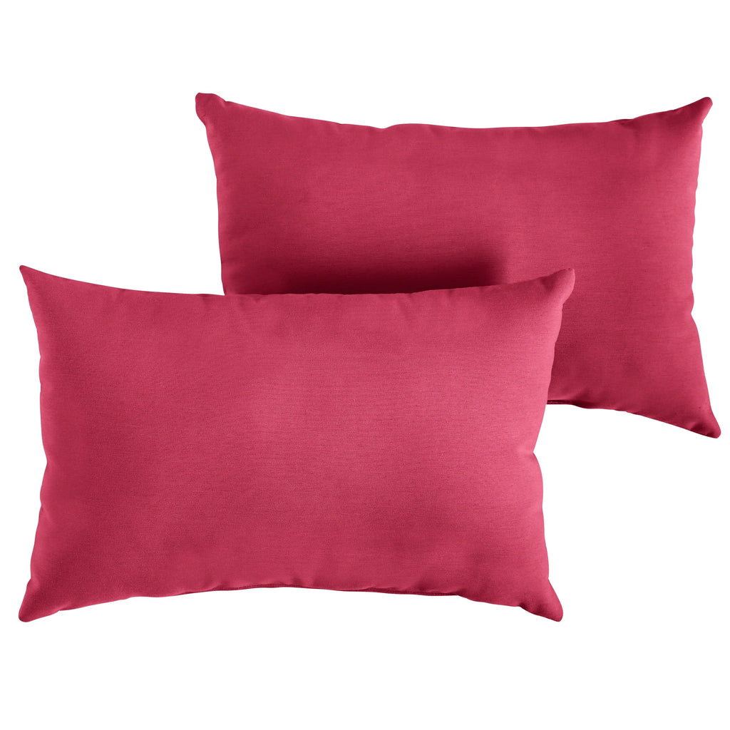 Hot Pink Knife Edge Lumbar Pillows Set of 2 12 in x 24 in J7624