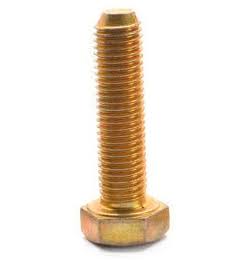 1/4-20 x 2 1/2 Coarse Thread Hex Cap Screw Yellow Zinc Plated Alloy Steel Pk 500 R586