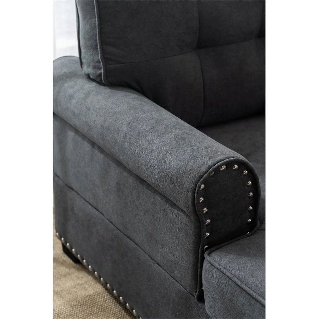 Gray Linen Fabric Indoor Chaise Lounge Y408