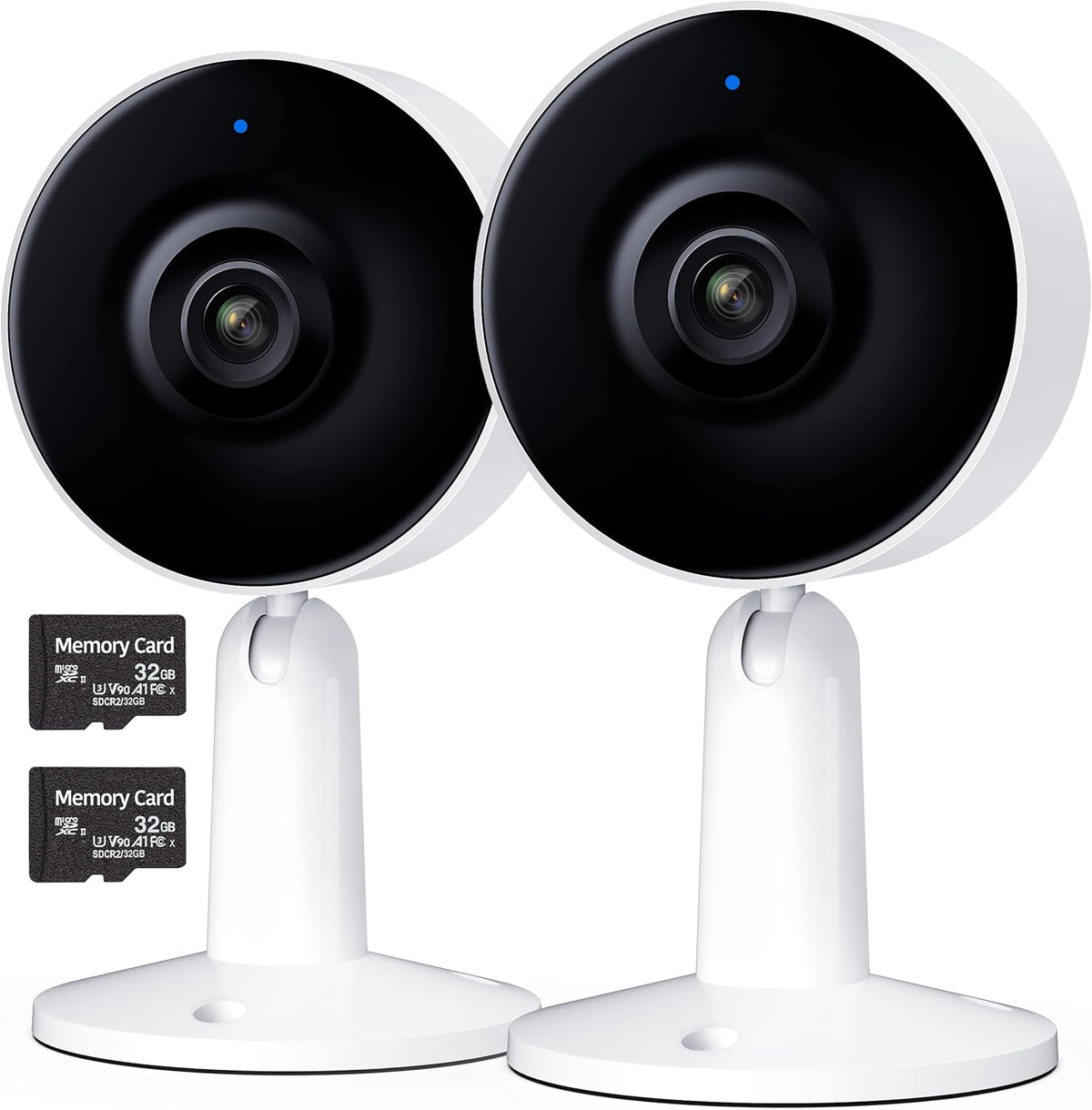 Indoor Home Security Camera 2-Pack, 1080P Full HD, Night Vision, Two Way Audio V39113