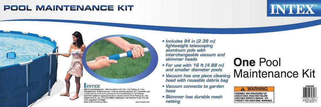 Round Swimming Pool Kit with Vacuum Skimmer, Pole, and Cover Tarp N425