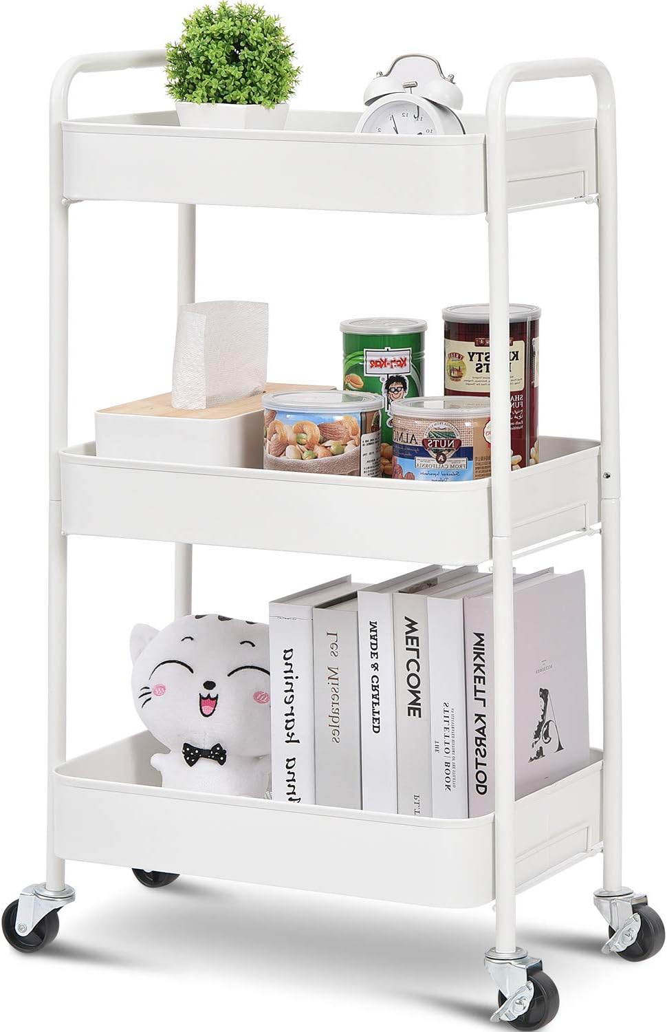 3-Tier Rolling Utility Cart with Lockable Wheels P97182