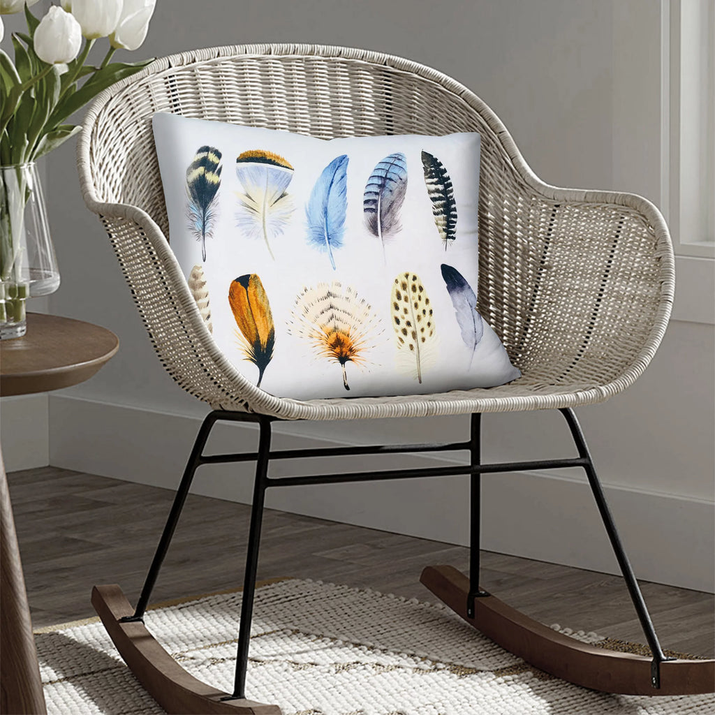 White Multicolor Cotton Throw Pillow L551