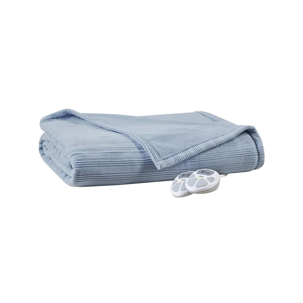 Queen Fleece Ultra Soft Electric Heated Blanket Dusty Blue S754542