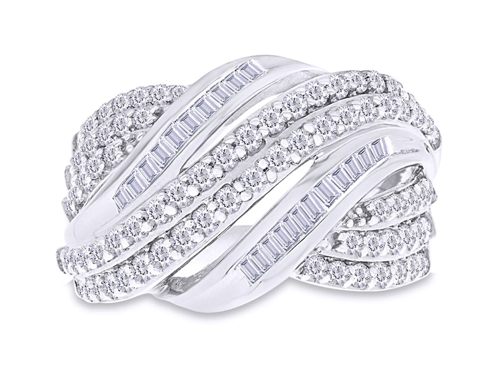 14K Gold Over Sterling Silver Multi-Row Engagement Ring R69772