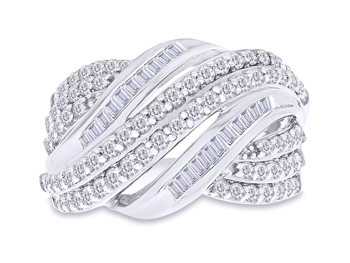 14K Gold Over Sterling Silver Multi-Row Engagement Ring R69772