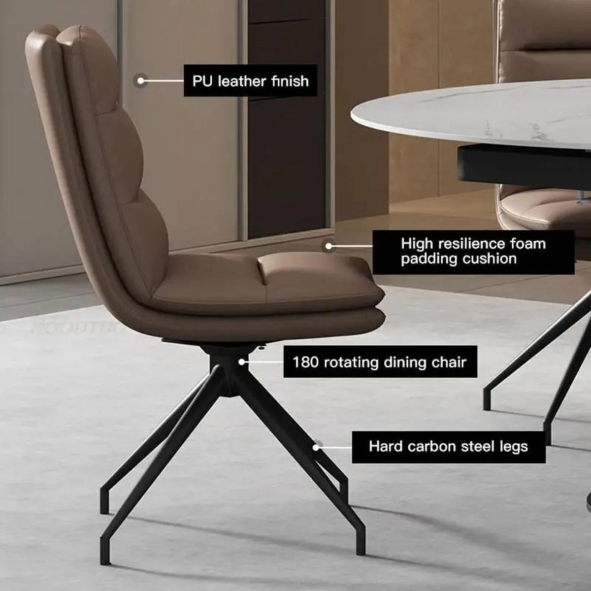 Round Marble Dining Table and Chairs Set E682728